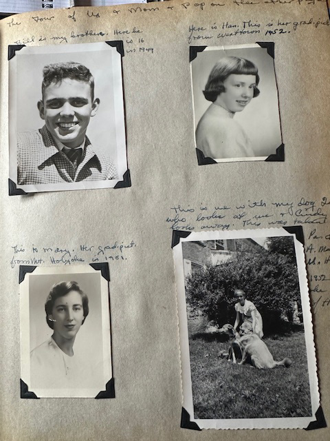 From my photo album. Bill 1949, Hannah 1952 (prep school graduation), Mary 1951 college graduation), Abigail 1952 (at Aunt Mary and Uncle Henry’s wonderful farm) From my photo album. Bill 1949, Hannah 1952 (prep school graduation), Mary 1951 college graduation), Abigail 1952 (at Aunt Mary and Uncle Henry’s wonderful farm)